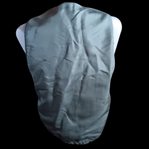 Vintage Men's Small Work Vest Green Utility Sherpa Lined Steel Zipper 1970's - Picture 4 of 8